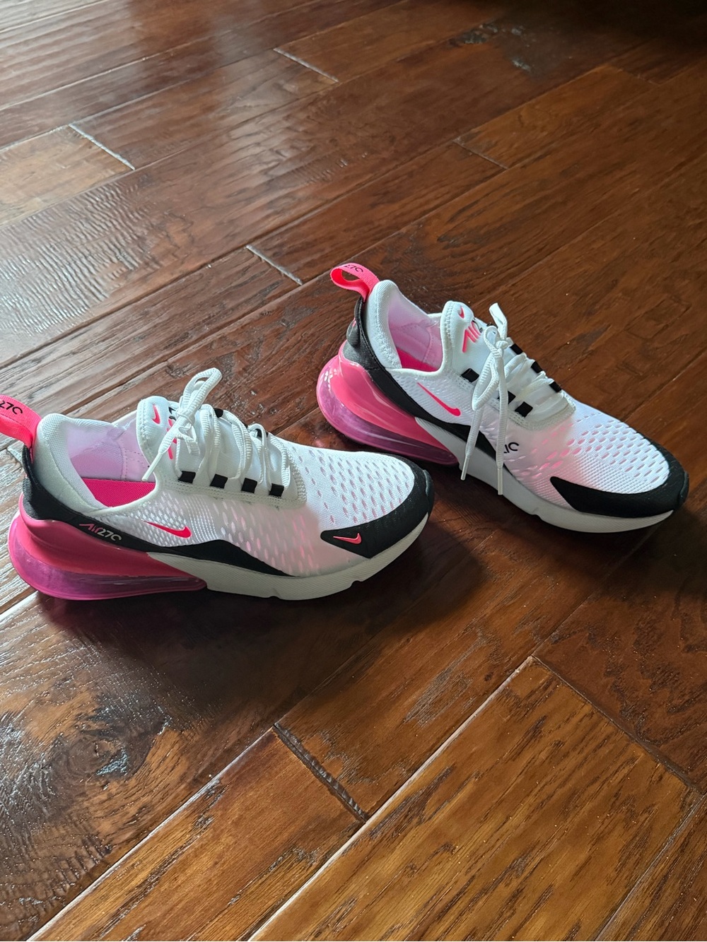 Nike White and Hot Pink Air Max 270 Style Sneakers - Picture 1 of 5